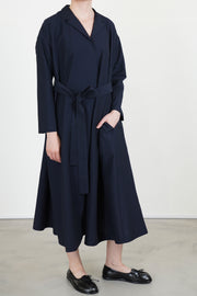 dress daisy wool cotton dark navy