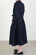 dress daisy wool cotton dark navy