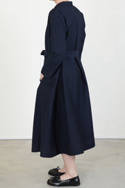 dress daisy wool cotton dark navy