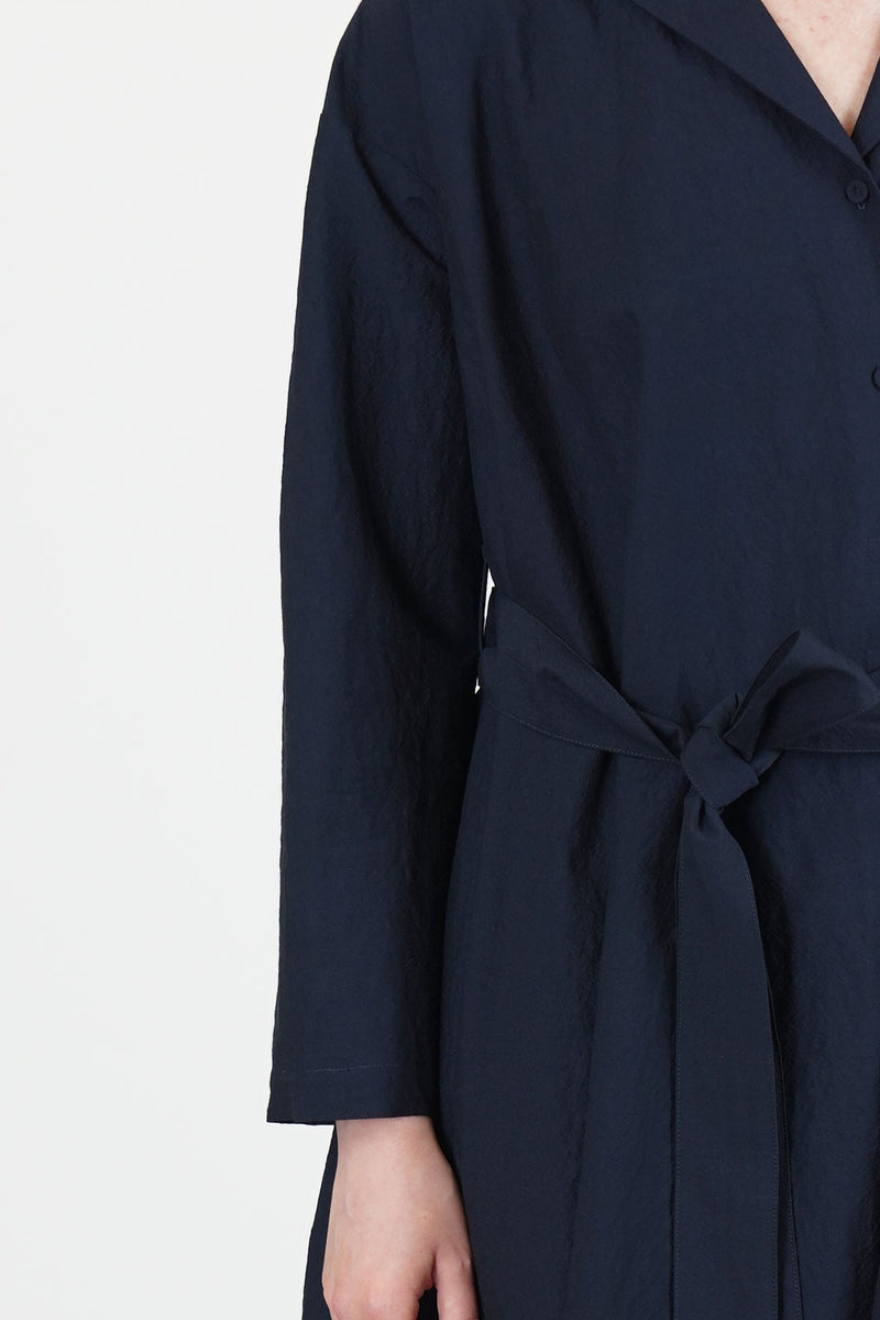 dress daisy wool cotton dark navy
