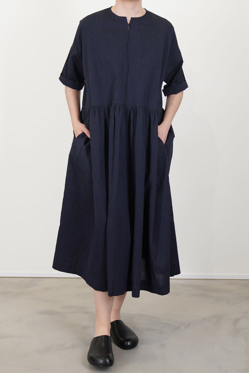 dress romy dark navy thin stripes