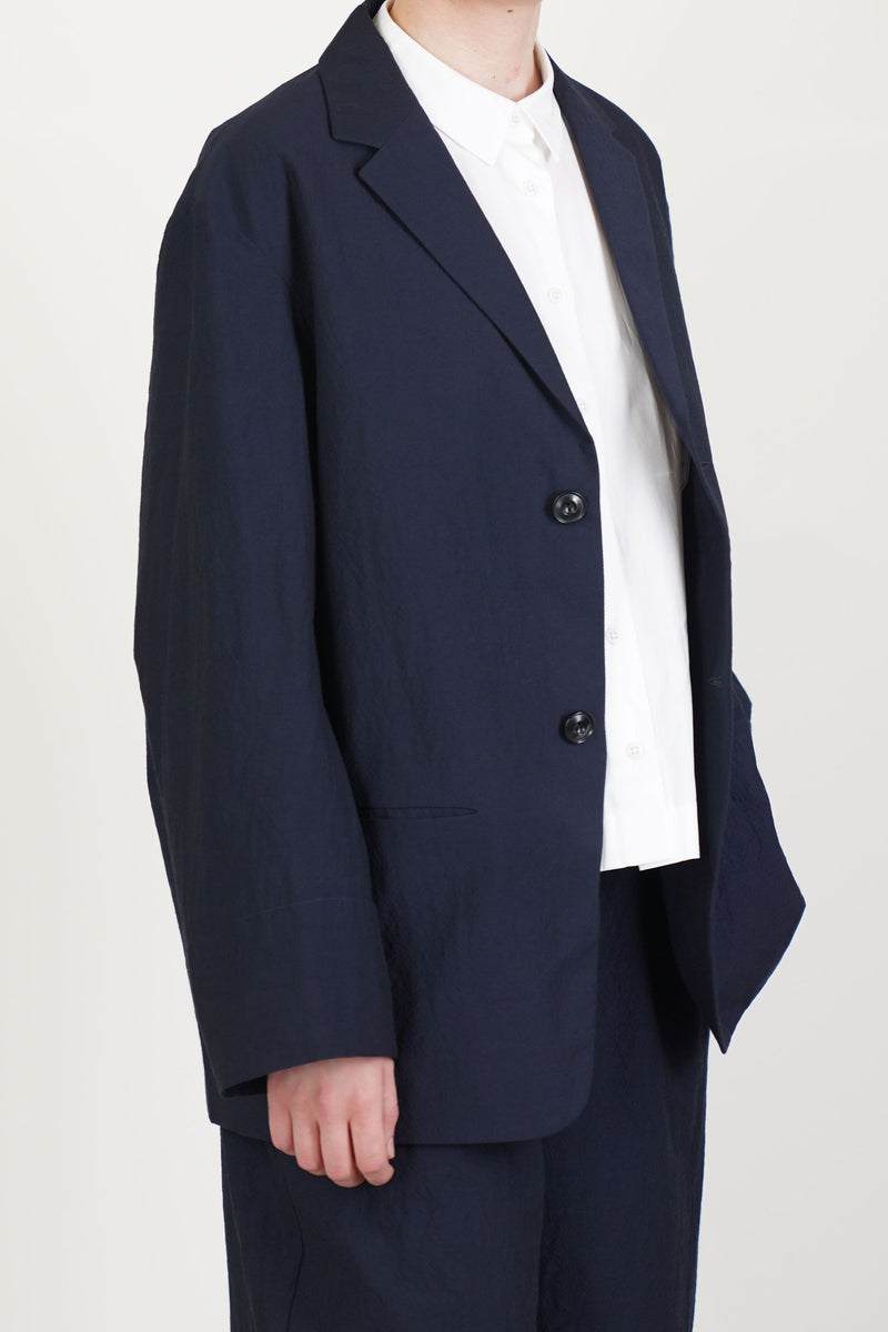jacket edouard wool cotton dark navy