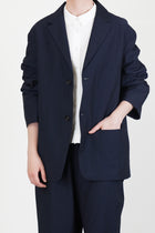 jacket edouard wool cotton dark navy