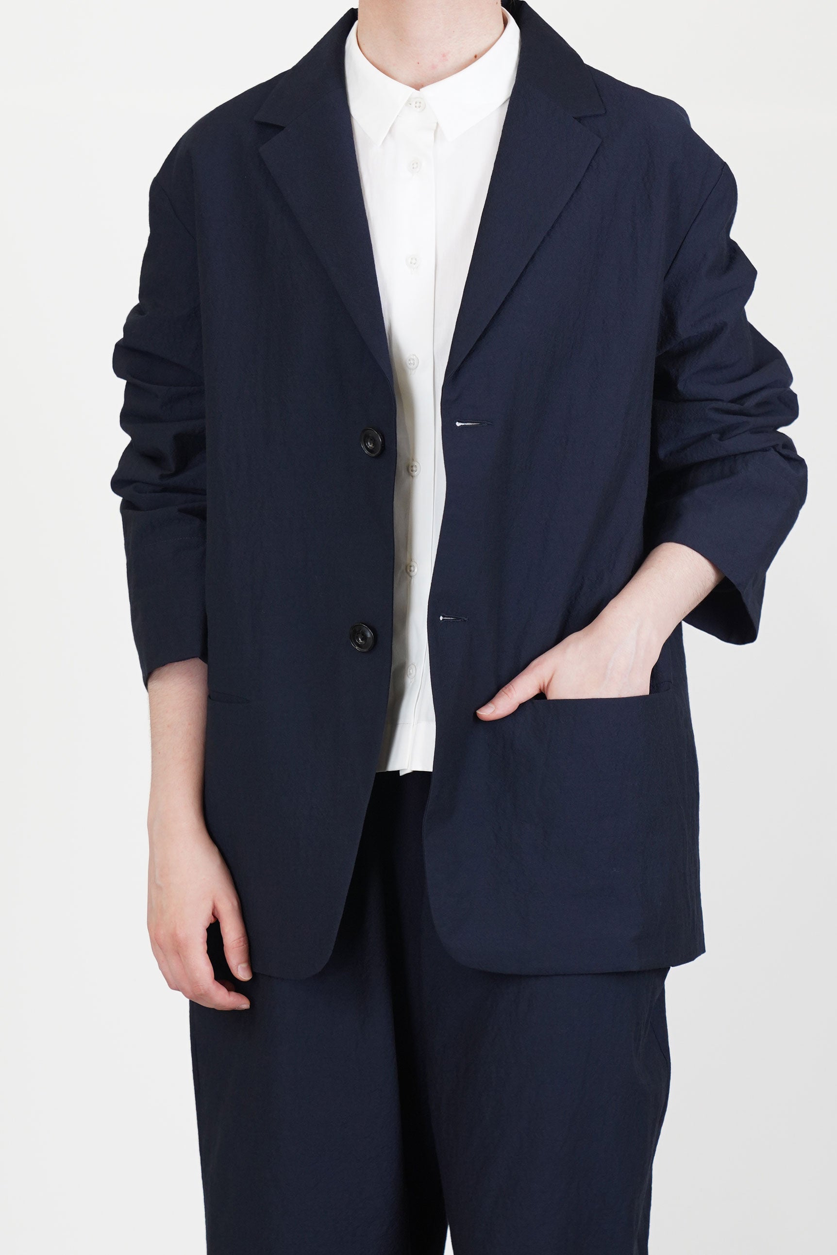 jacket edouard wool cotton dark navy