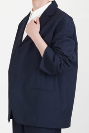 jacket edouard wool cotton dark navy