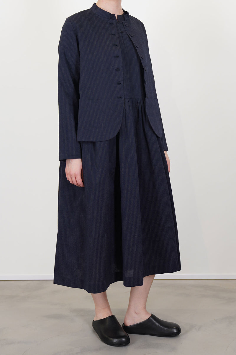 dress romy dark navy thin stripes