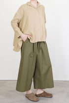 julia blouse plaid linen beige