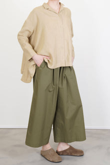 julia blouse plaid linen beige
