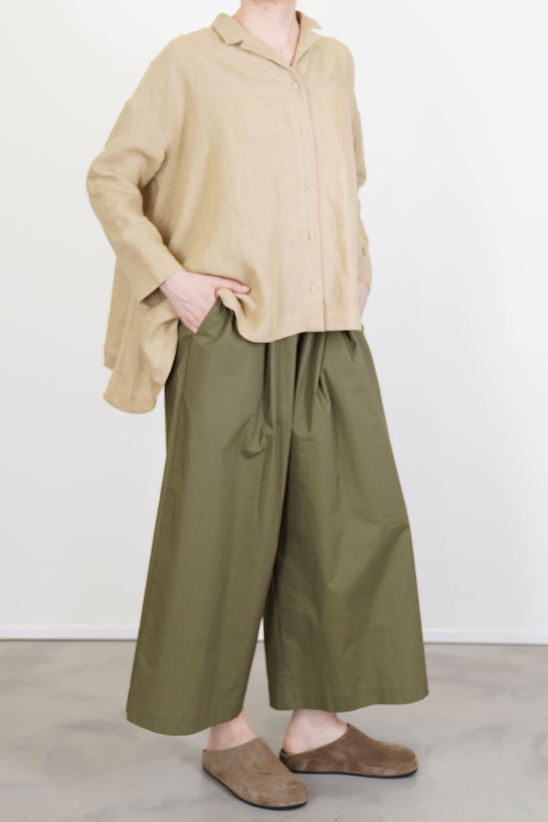 julia blouse plaid linen beige