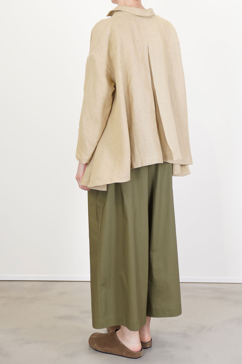 julia blouse plaid linen beige