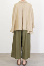 julia blouse plaid linen beige