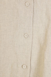 julia blouse plaid linen beige