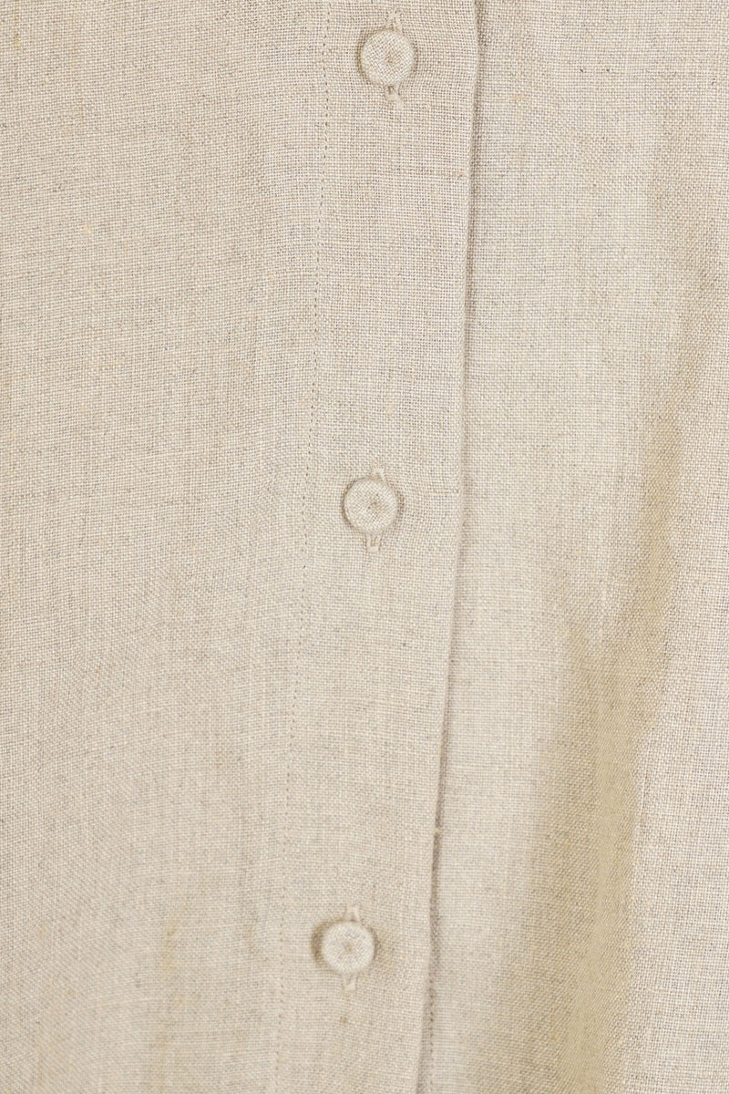 julia blouse plaid linen beige