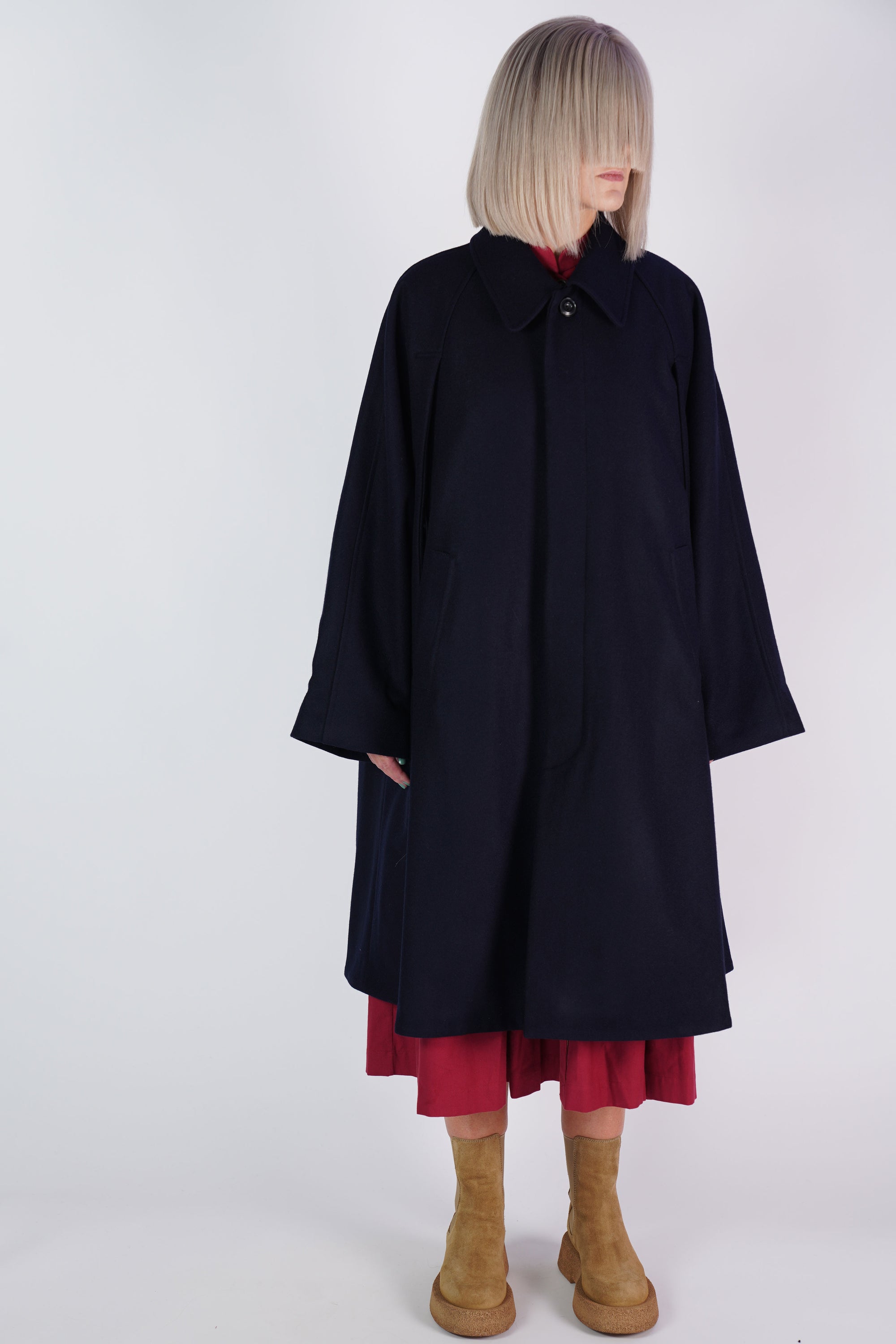 loden wool coat cameron dark navy