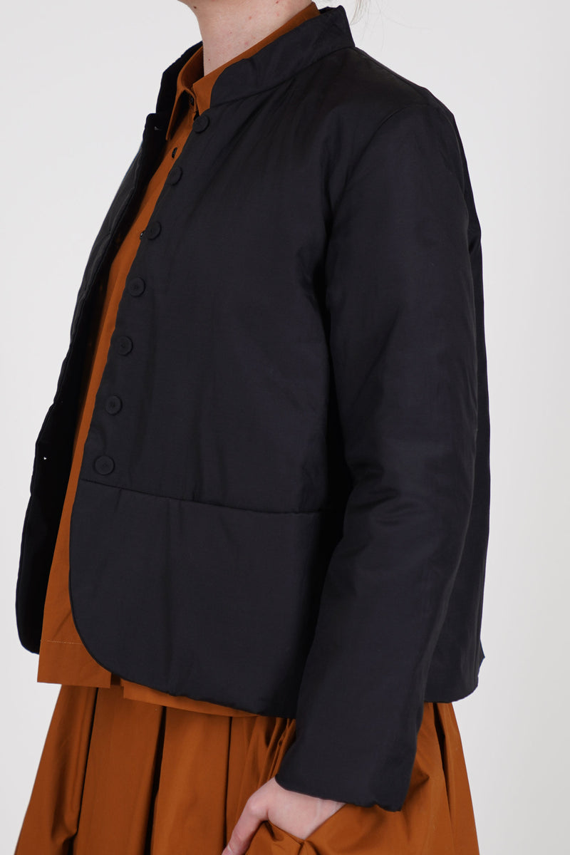padded jacket jessica silk cotton black