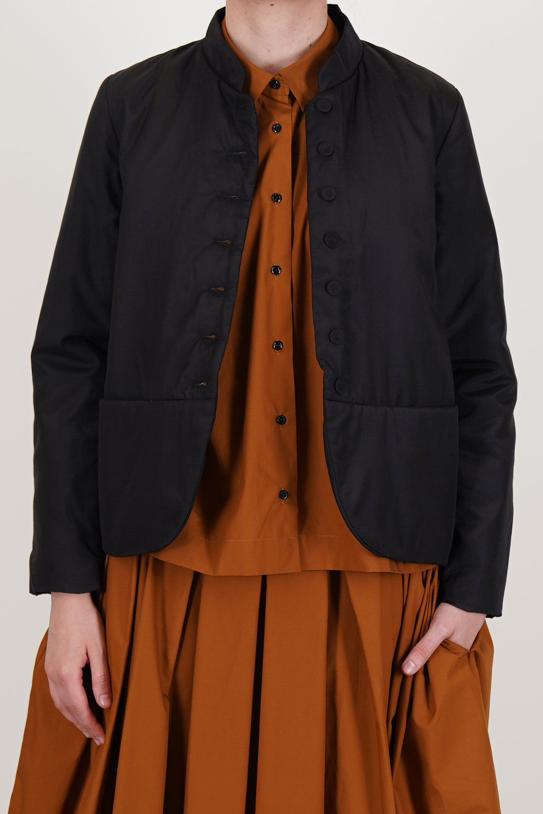 padded jacket jessica silk cotton black