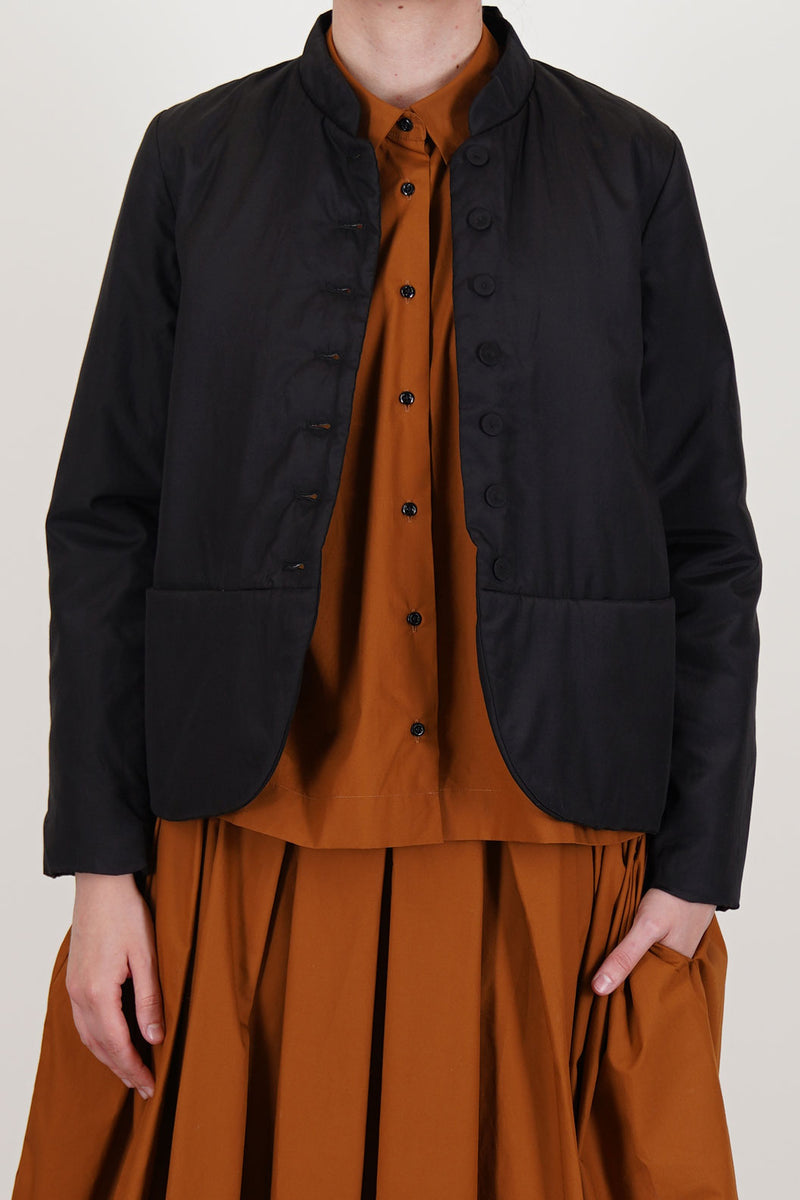 padded jacket jessica silk cotton black