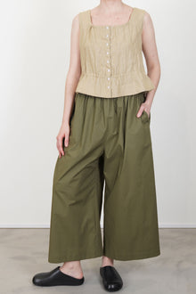 top yad plaid linen beige
