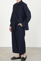 pants pierre wool cotton dark navy