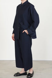 pants pierre wool cotton dark navy