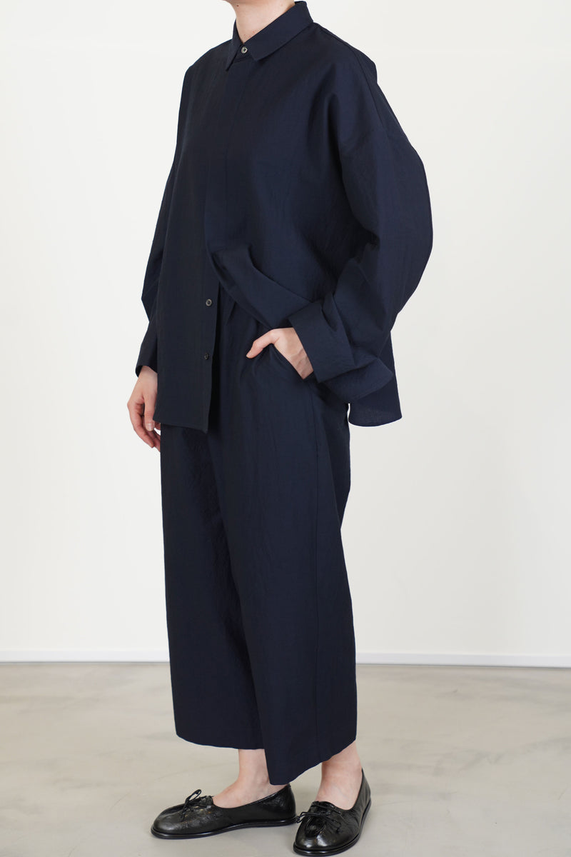 pants pierre wool cotton dark navy