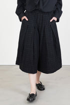 polly pant cotton wool chalk check black