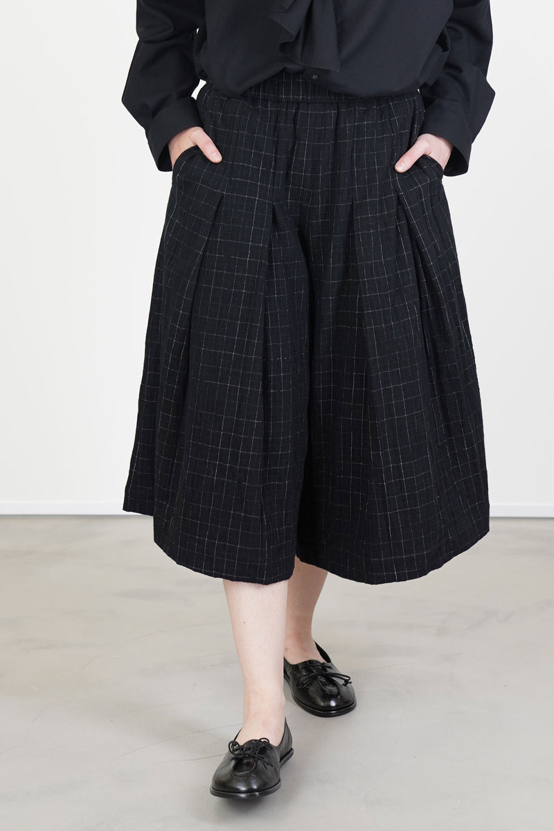 polly pant cotton wool chalk check black