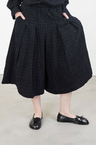 polly pant cotton wool chalk check black