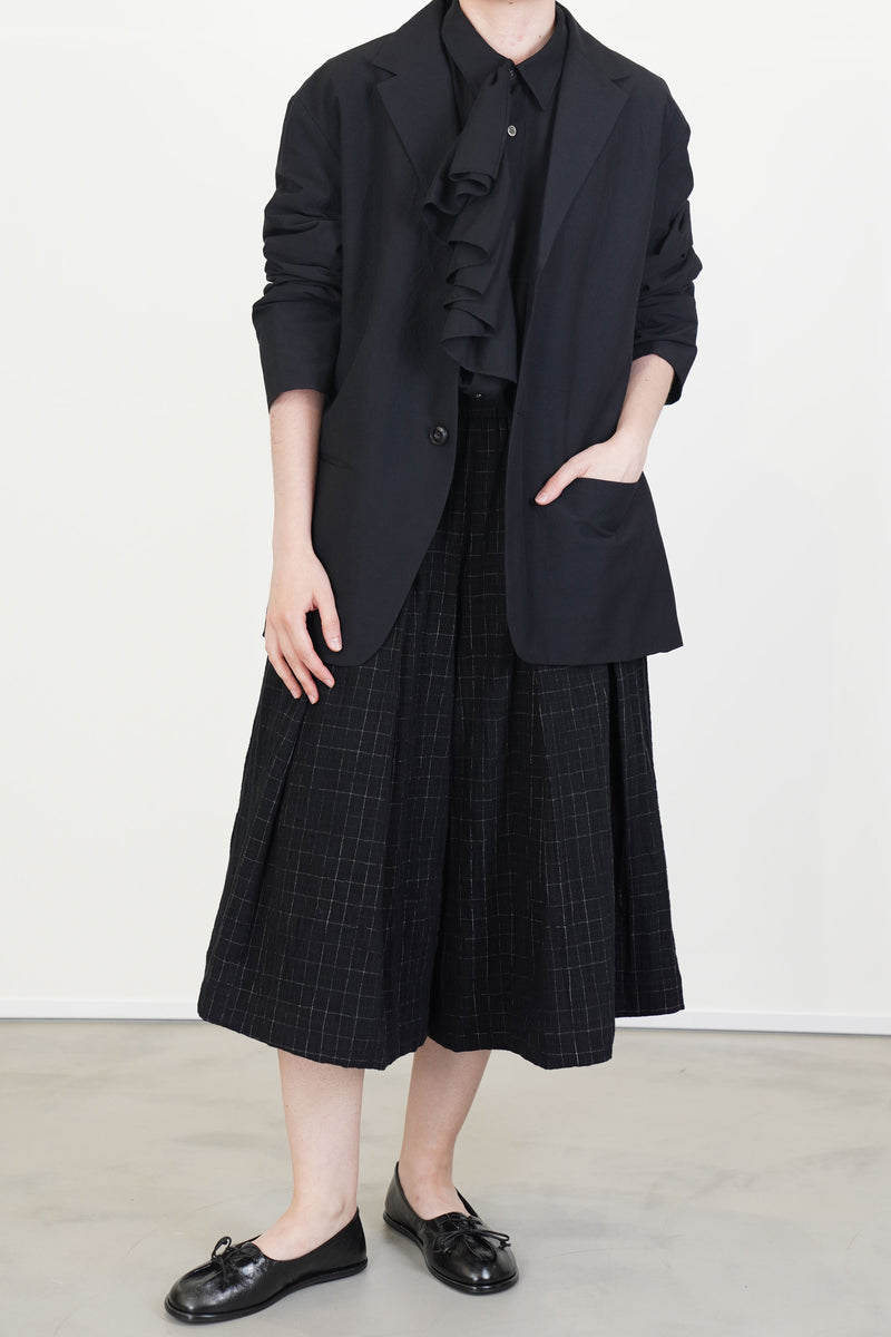 polly pant cotton wool chalk check black