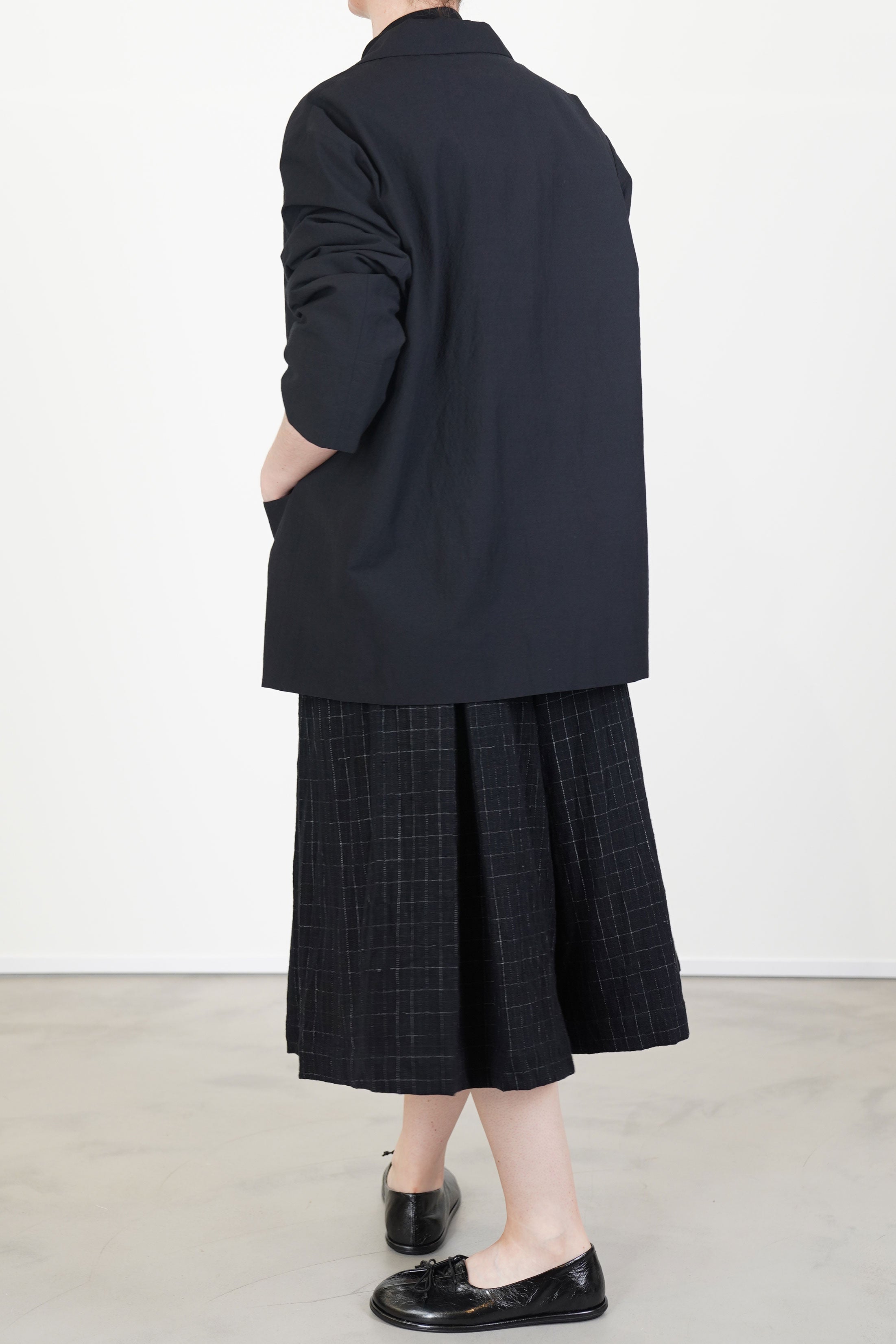 polly pant cotton wool chalk check black