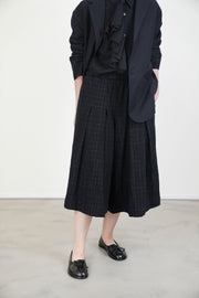 polly pant cotton wool chalk check black