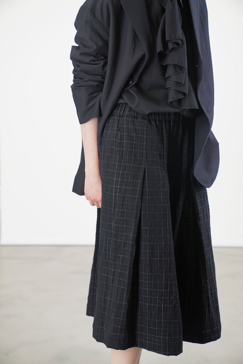 polly pant cotton wool chalk check black