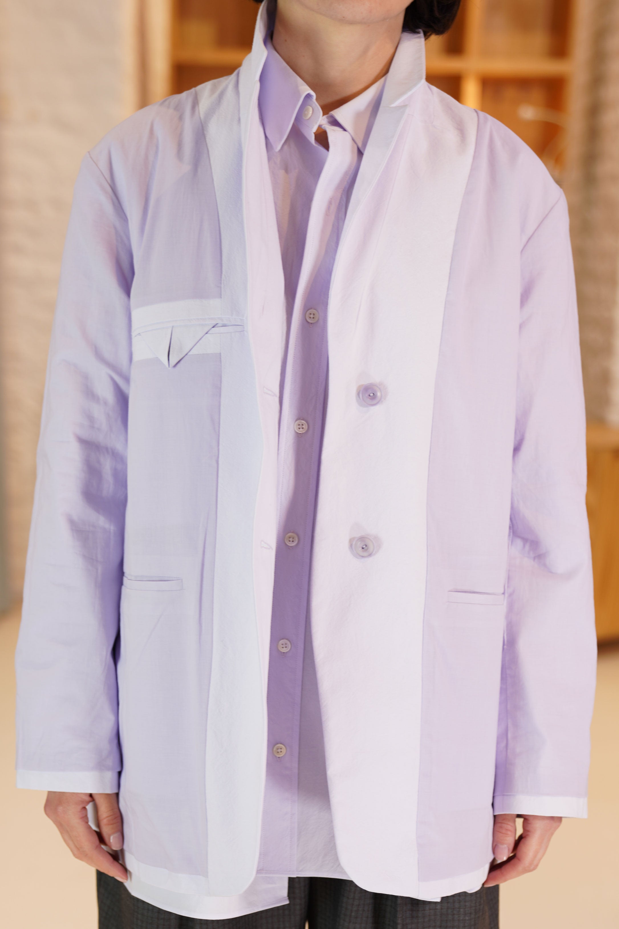 école de curiosités reversible jacket charles edouard mauve