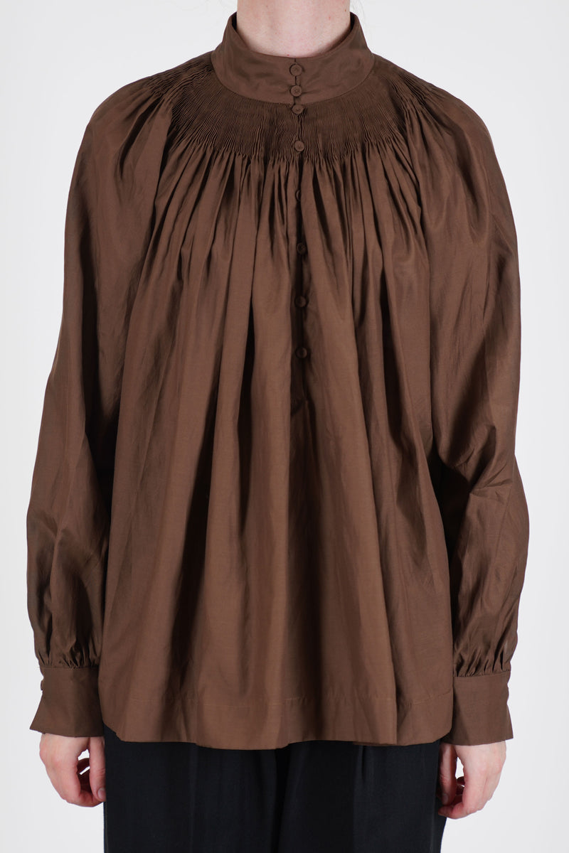 shirt anne cotton silk brown