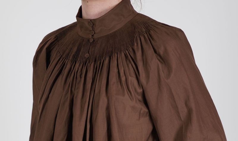 shirt anne cotton silk brown