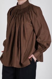 shirt anne cotton silk brown
