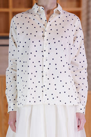 shirt billie ivory navy dots