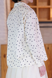 shirt billie ivory navy dots