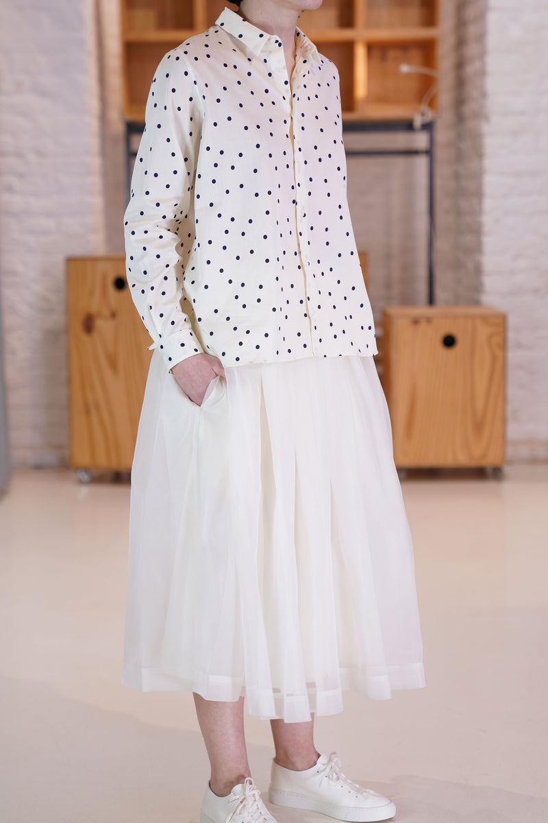 shirt billie ivory navy dots