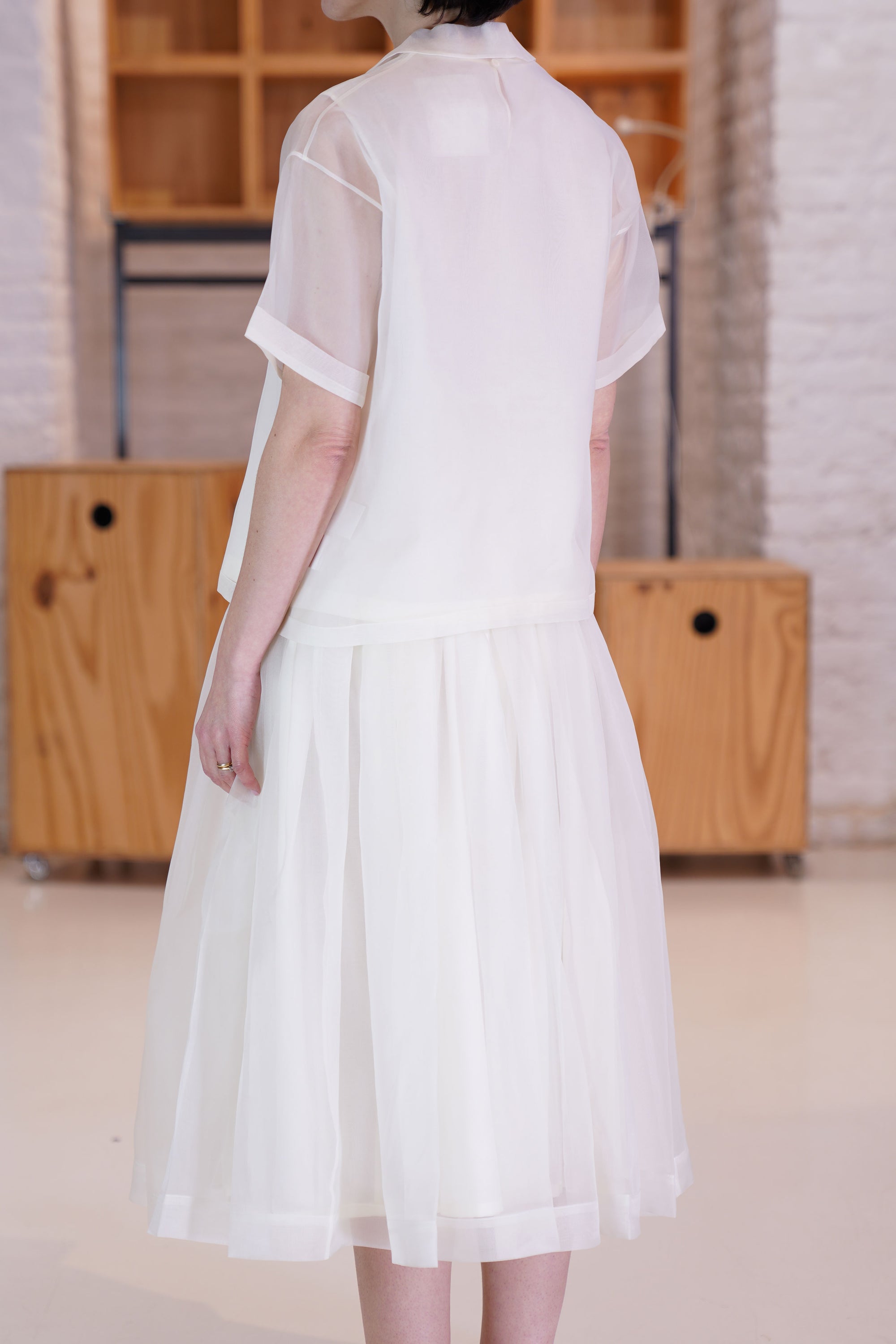 skirt solange off-white silk organza