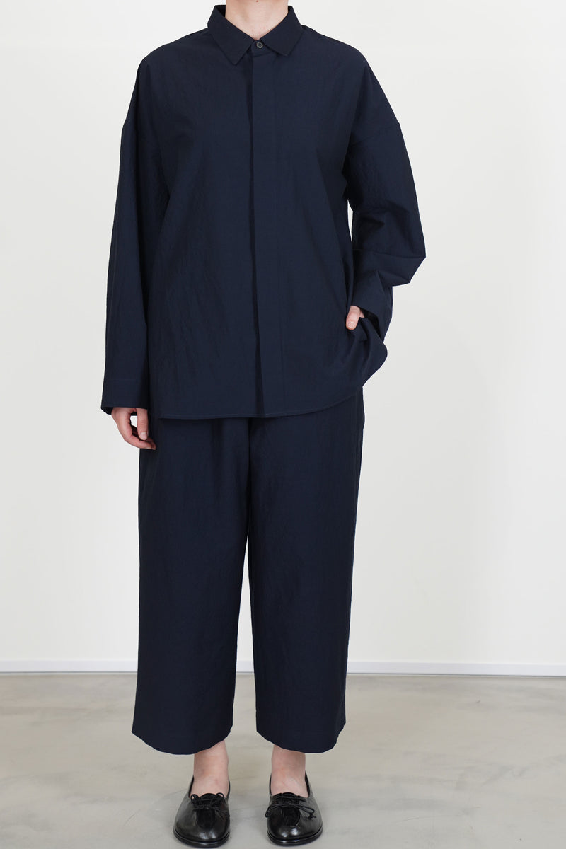 shirt sam wool cotton dark navy