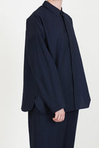 shirt sam wool cotton dark navy