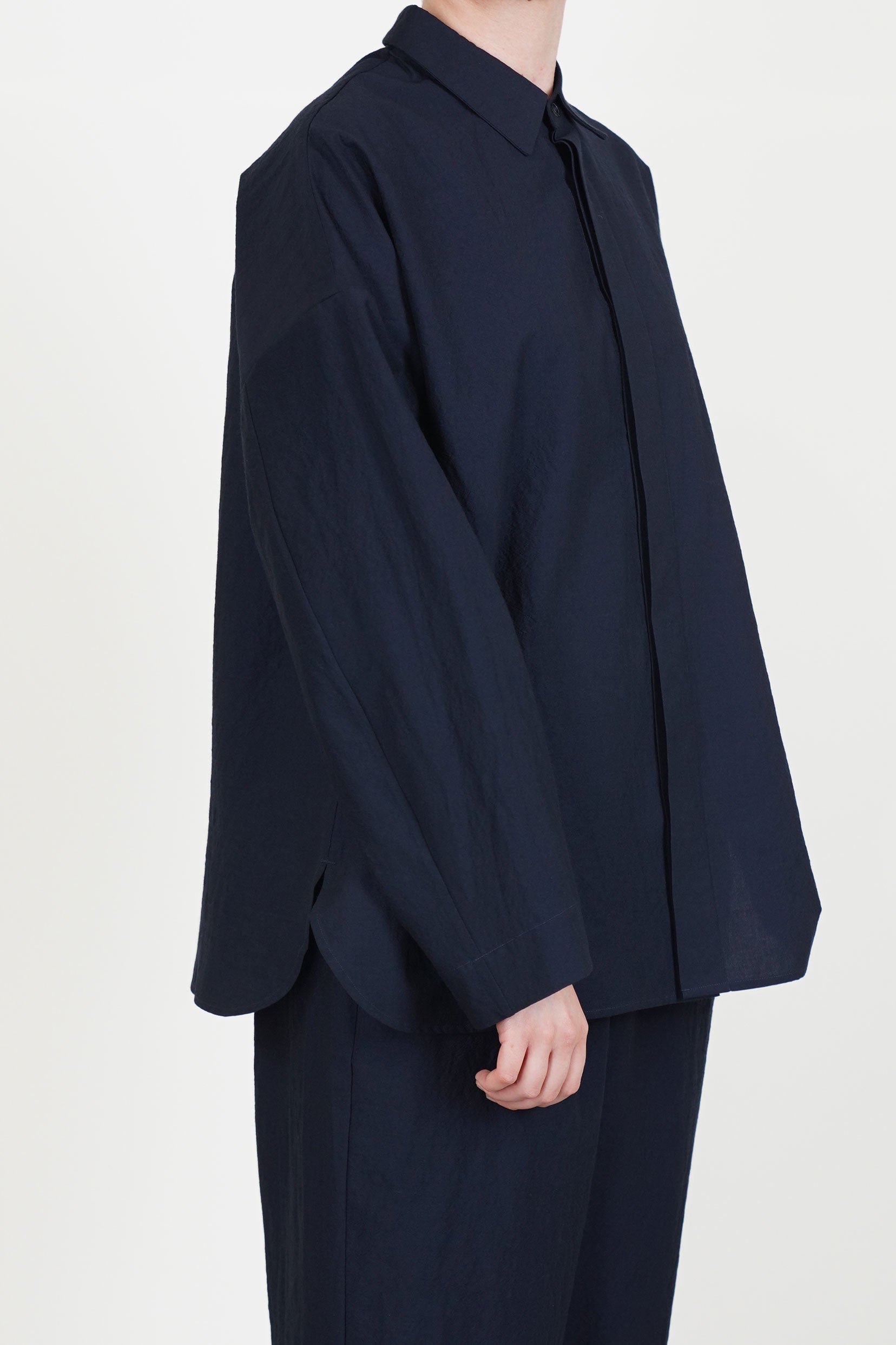 shirt sam wool cotton dark navy