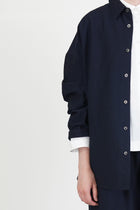 shirt sam wool cotton dark navy