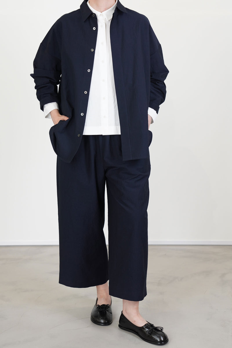 shirt sam wool cotton dark navy