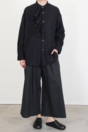 simon ruffle blouse black