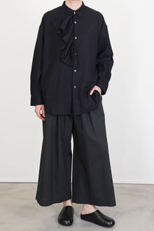 simon ruffle blouse black