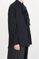 simon ruffle blouse black
