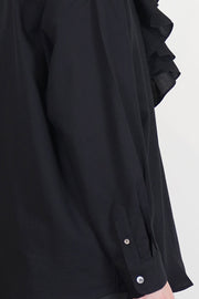 simon ruffle blouse black