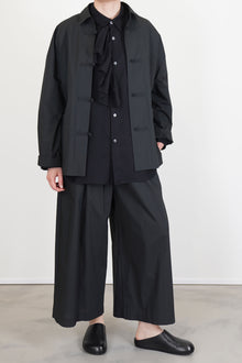 simon ruffle blouse black